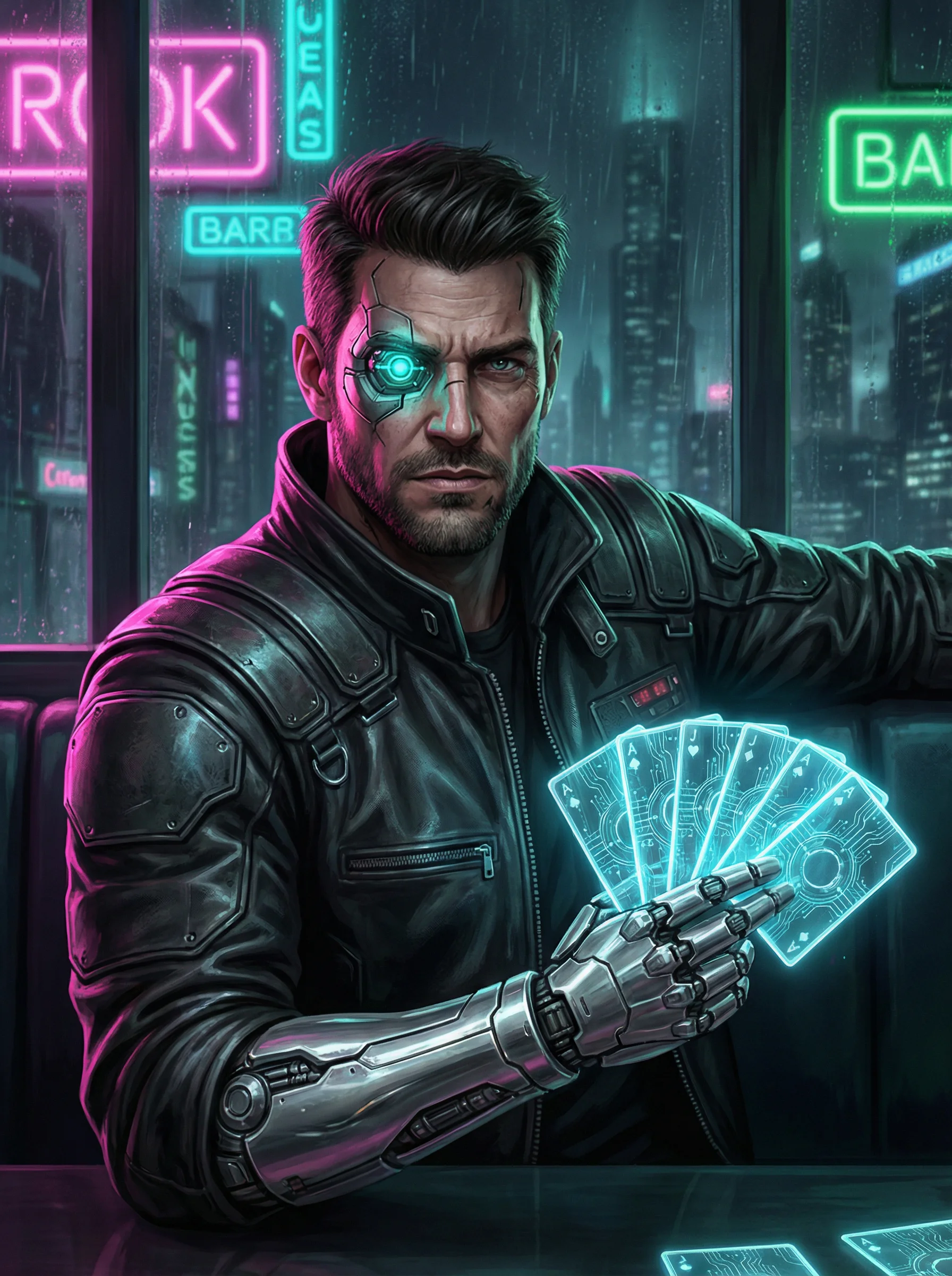 传奇牌手银手约翰尼肖像