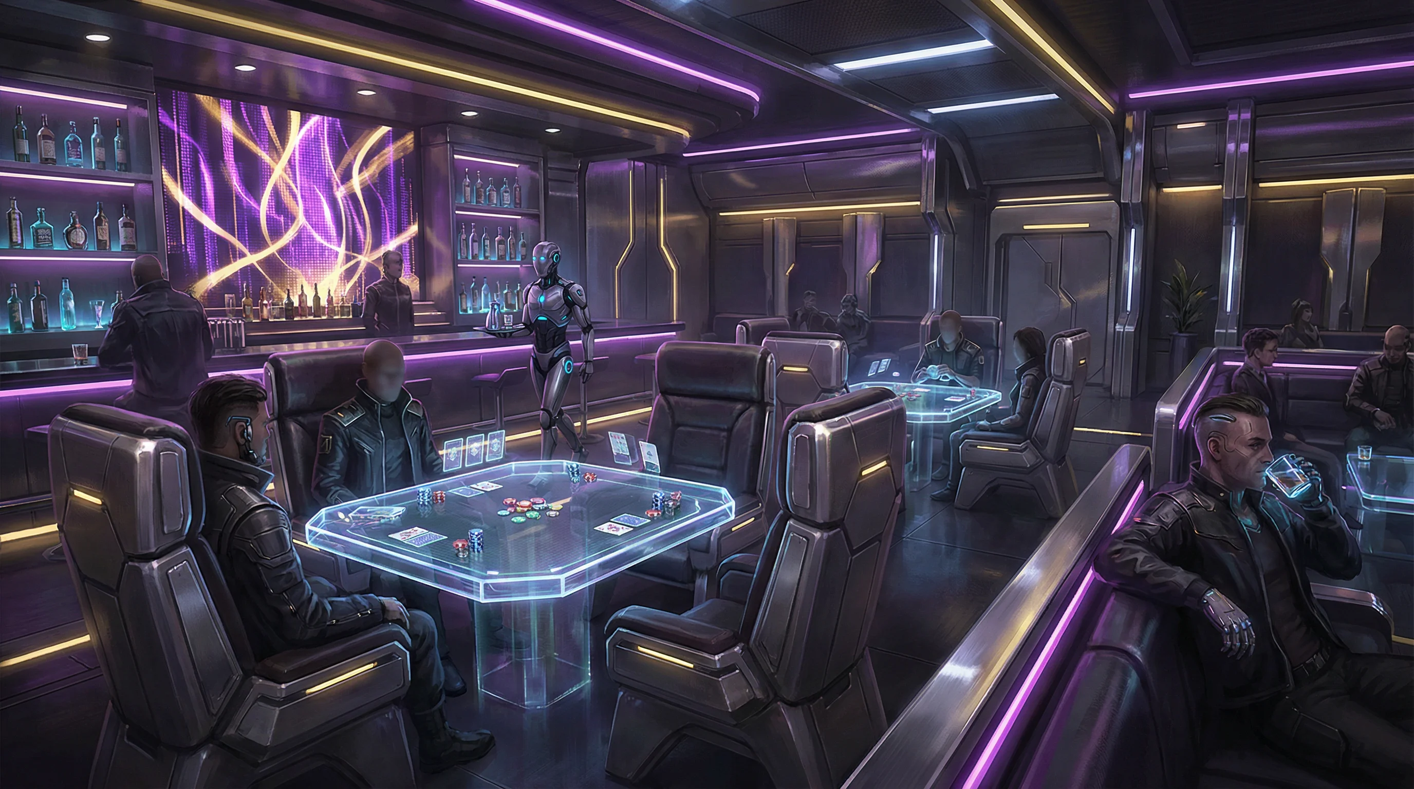 闪烁着蓝色数据光芒的心理洞察义眼